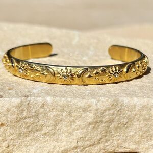 New! “Shaela” Engraved Gold Bracelet